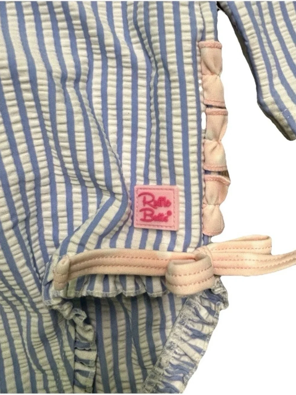 Toddler Girl Ruffle Butts Striped One Piece Long Sleeve Bathing Suit Size 3T